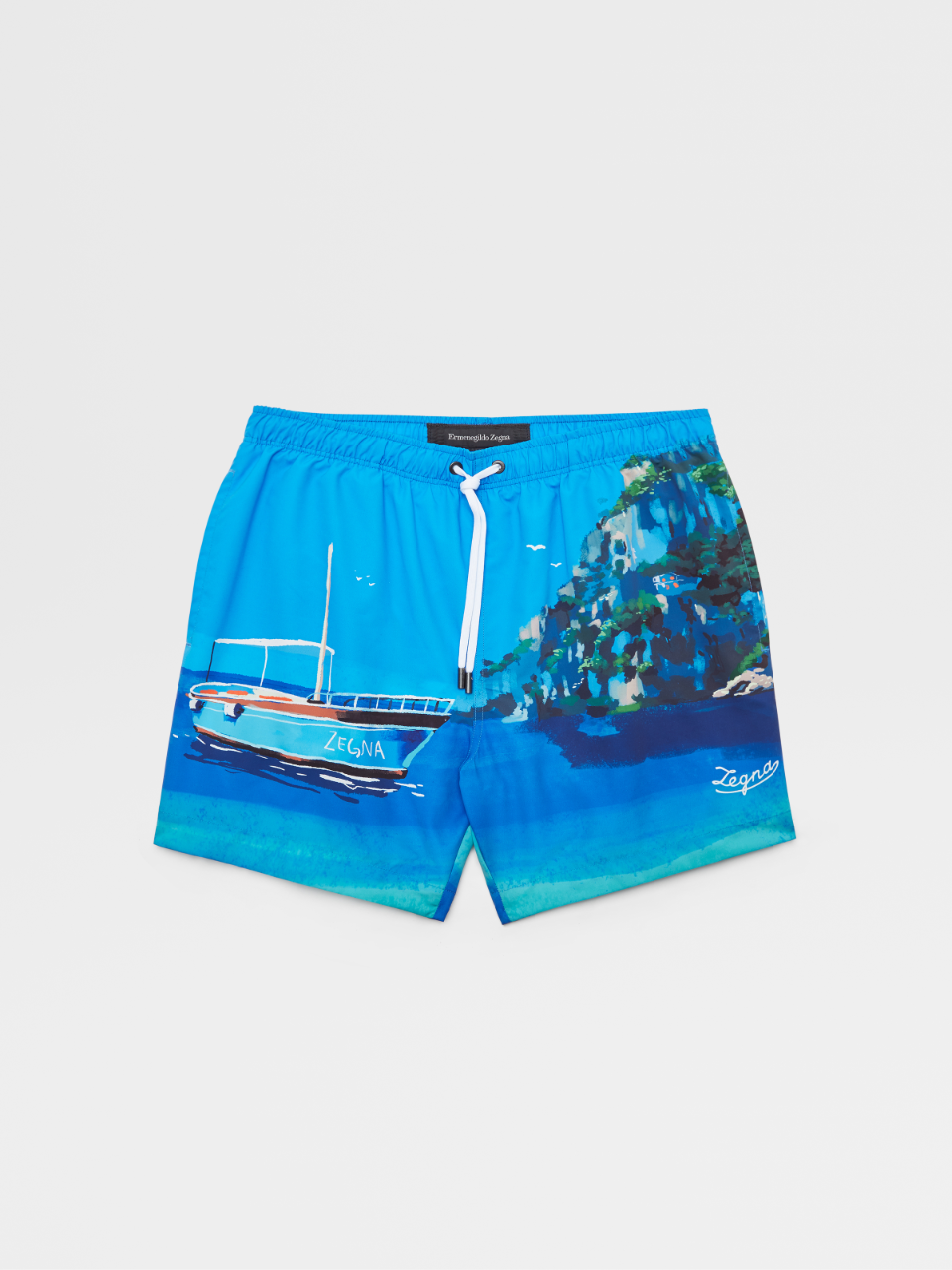 卡普里岛水彩图案平角泳裤
